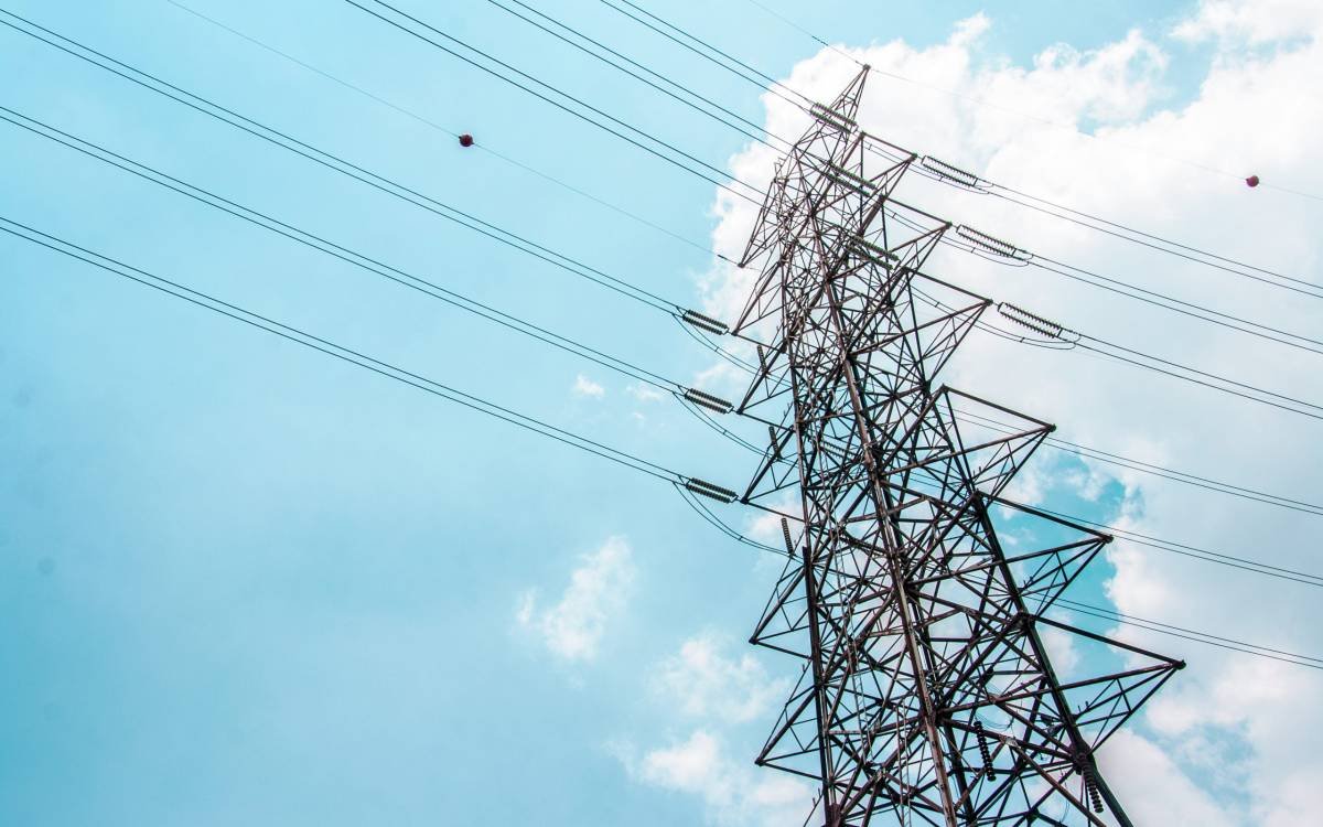 hight voltage tower in with cleary blue sky